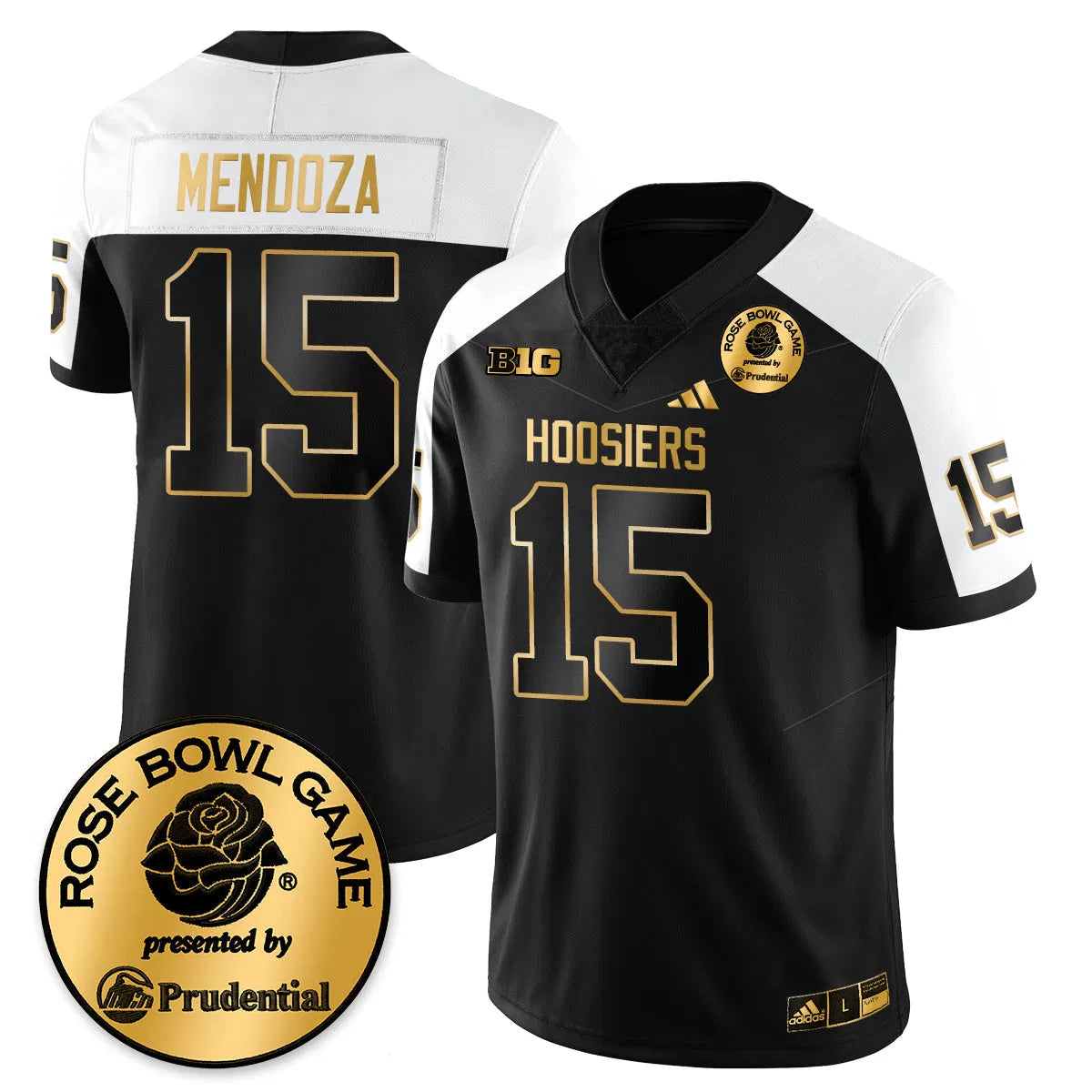 Personalized IND Vapor Limited Football Gold Jersey - Rose Bowl - Alternate / Fernando Mendoza - 15 Stitched