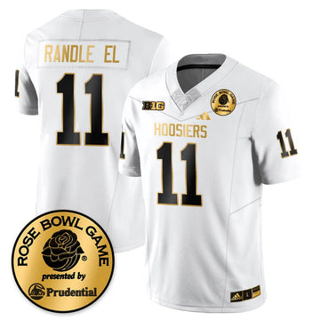 Personalized IND Vapor Limited Football Gold Jersey - Rose Bowl - White Gold / Randle El - 11 Stitched