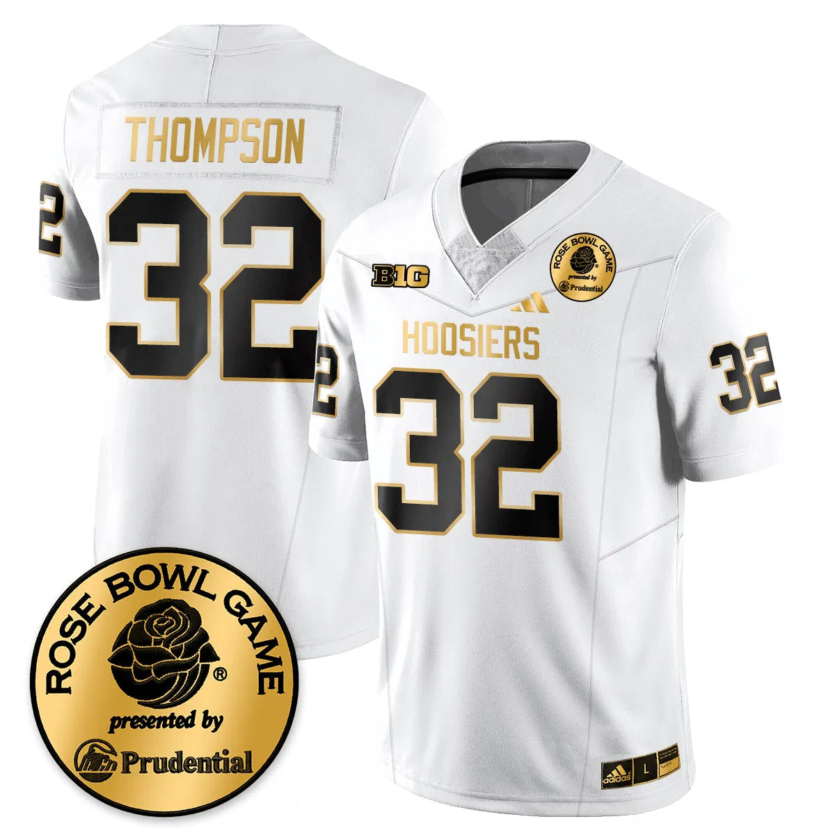 Personalized IND Vapor Limited Football Gold Jersey - Rose Bowl - White Gold / Anthony Thompson - 32 Stitched