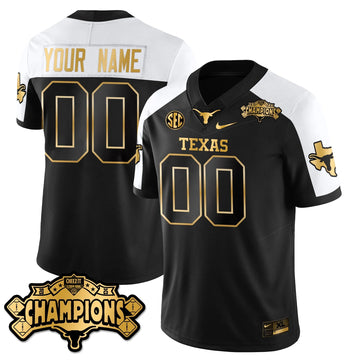 Personalized TEX Football Vapor Limited Gold Custom Jersey - Citrus Bowl Champions - Alternate Stitched