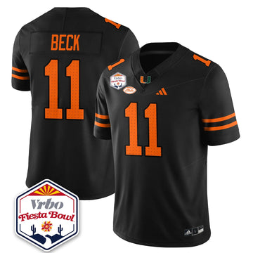 Personalized MIA Football Vapor Limited Jersey - Vrbo Fiesta Bowl - Black / Carson Beck - 11 Stitched