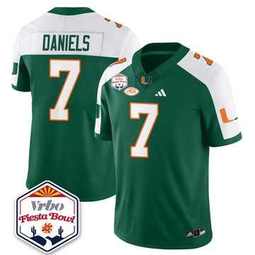 Personalized MIA Football Vapor Limited Jersey - Vrbo Fiesta Bowl - Green Alternate / CJ Daniels - 7 Stitched