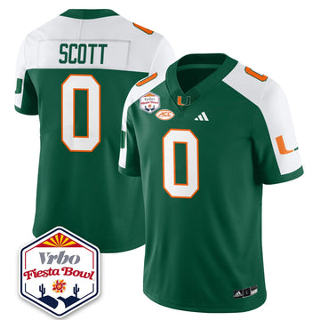 Personalized MIA Football Vapor Limited Jersey - Vrbo Fiesta Bowl - Green Alternate / Keionte Scott - 0 Stitched