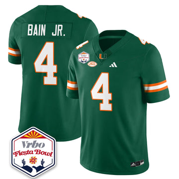 Personalized MIA Football Vapor Limited Jersey - Vrbo Fiesta Bowl - Green / Rueben Bain Jr. - 4 Stitched