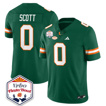 Personalized MIA Football Vapor Limited Jersey - Vrbo Fiesta Bowl - Green / Keionte Scott - 0 Stitched