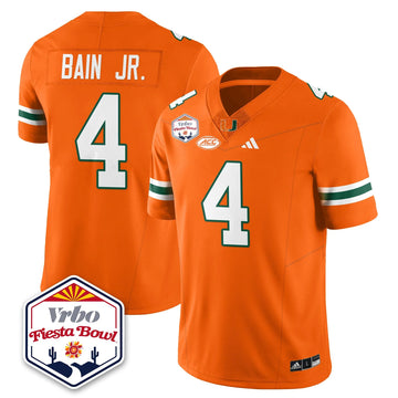 Personalized MIA Football Vapor Limited Jersey - Vrbo Fiesta Bowl - Orange / Rueben Bain Jr. - 4 Stitched
