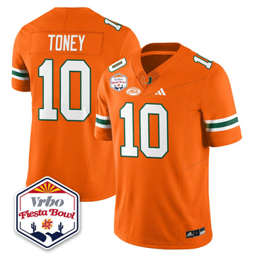 Personalized MIA Football Vapor Limited Jersey - Vrbo Fiesta Bowl - Orange / Malachi Toney - 10 Stitched