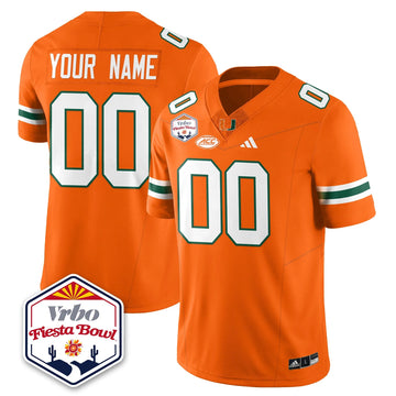 Personalized Custom MIA Football Vapor Limited Jersey - Vrbo Fiesta Bowl - Orange Stitched