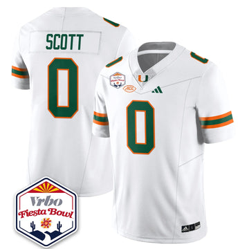 Personalized MIA Football Vapor Limited Jersey - Vrbo Fiesta Bowl - White / Keionte Scott - 0 Stitched