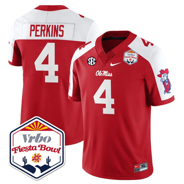 Personalized OM Vapor Limited Jersey - Vrbo Fiesta Bowl - Red Alternate / Suntarine Perkins - 4 Stitched