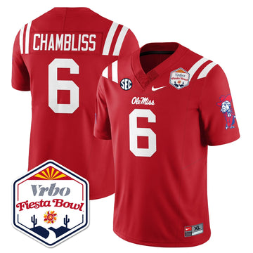 Personalized OM Vapor Limited Jersey - Vrbo Fiesta Bowl - Red / Trinidad Chambliss - 6 Stitched