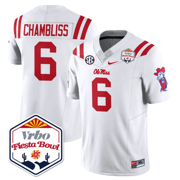 Personalized OM Vapor Limited Jersey - Vrbo Fiesta Bowl - White / Trinidad Chambliss - 6 Stitched