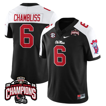 Personalized OMB Football Vapor Limited Jersey - Allstate Sugar Bowl Champions - Black Alternate / Trinidad Chambliss - 6 Stitched