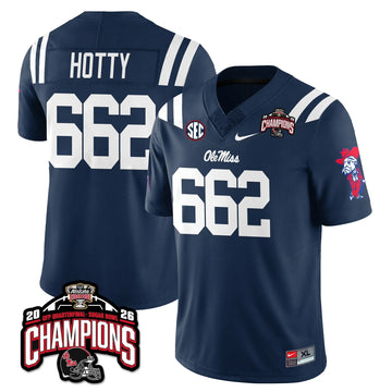 Personalized OMB Football Vapor Limited Jersey - Allstate Sugar Bowl Champions - Navy / Hotty - 662 Stitched