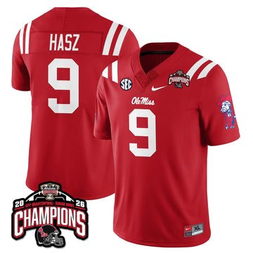 Personalized OMB Football Vapor Limited Jersey - Allstate Sugar Bowl Champions - Red / Luke Hasz - 9 Stitched
