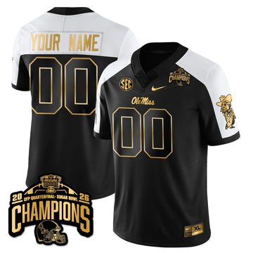 Personalized Custom OMB Football Vapor Limited Gold Jersey - Allstate Sugar Bowl Champions - Alternate Stitched