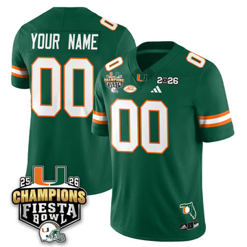 Personalized Custom MIA Football Vapor Limited Jersey V3 - Fiesta Bowl Champions - Green Stitched
