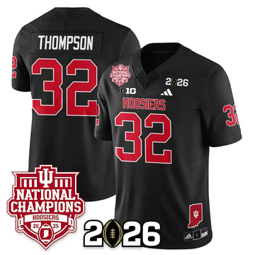 Personalized Indiana Hoosiers Vapor Limited Football Jersey - 2026 National Champions - Black / Anthony Thompson - 32 Stitched