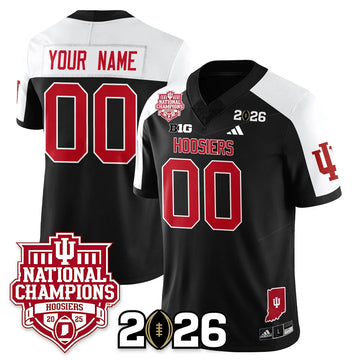 Personalized Indiana Hoosiers Vapor Limited Football Custom Jersey - 2026 National Champions - Black Alternate Stitched