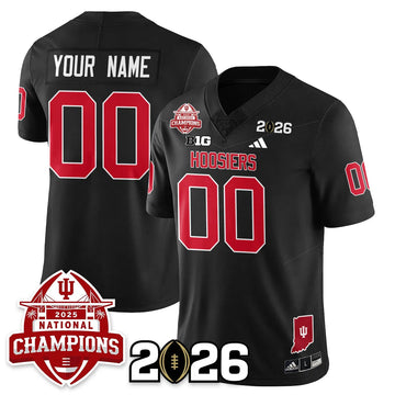 Personalized Custom Indiana Hoosiers Vapor Limited Football Jersey V2 - 2026 National Champions - Black Stitched