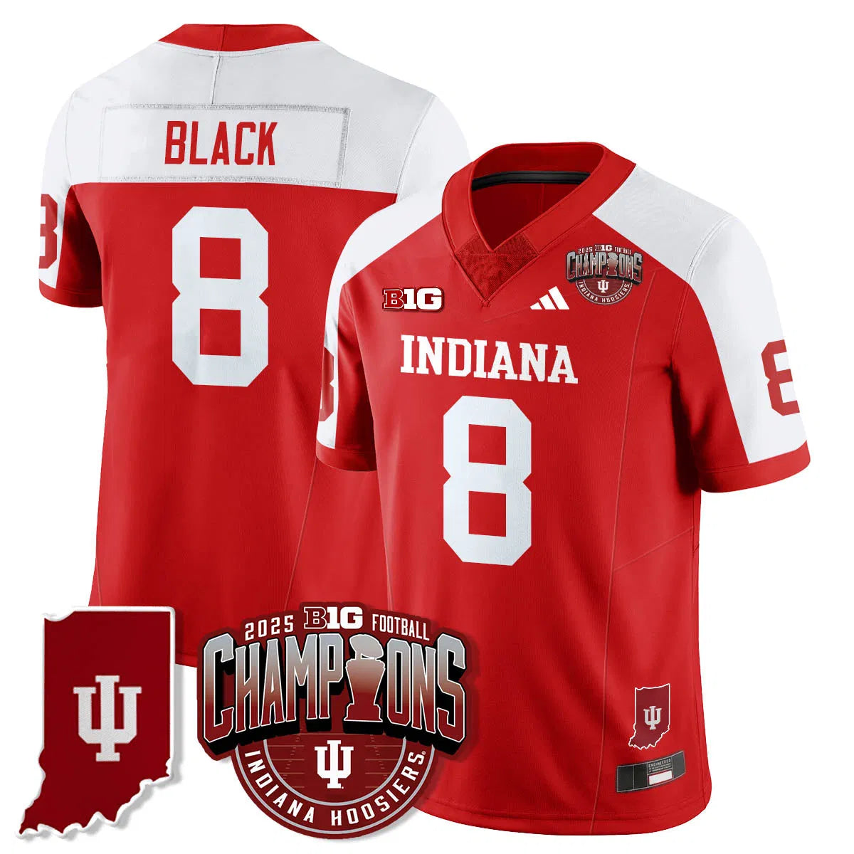 Personalized IND Vapor Limited Football Jersey - Big 10 Champions - Alternate / Kaelon Black - 8 Stitched