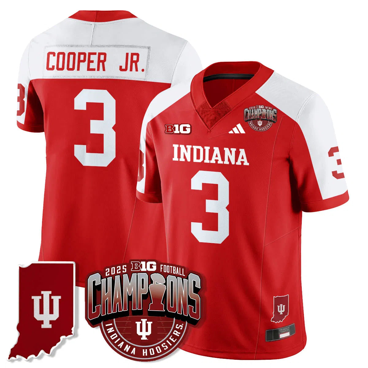 Personalized IND Vapor Limited Football Jersey - Big 10 Champions - Alternate / Omar Cooper Jr.- 3 Stitched