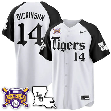 Personalized LSU 2026 World Series Champions 'Gothic Geaux Edition' Jersey - Stitched - Alternate / Daniel Dickinson Stitched