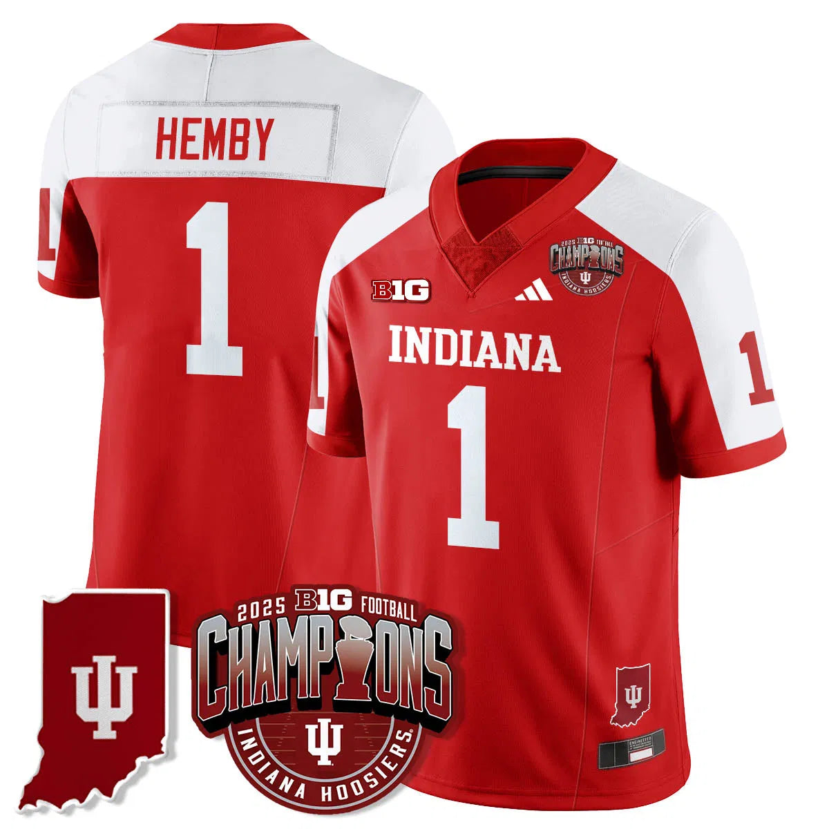 Personalized IND Vapor Limited Football Jersey - Big 10 Champions - Alternate / Roman Hemby - 1 Stitched