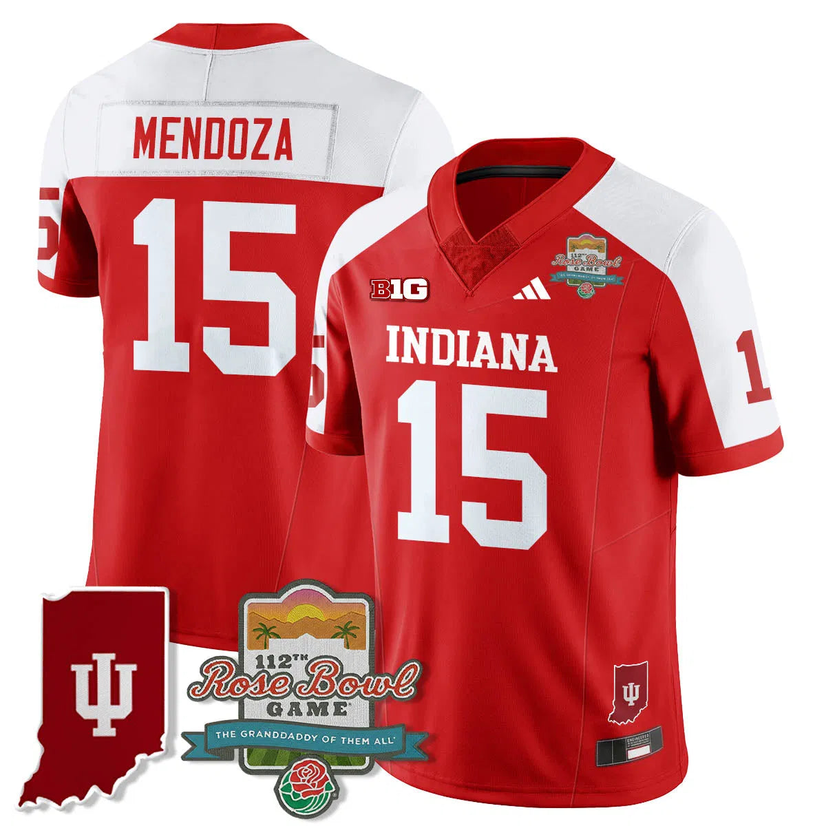 Personalized IND Vapor Limited Football Jersey - Rose Bowl 112th - Alternate / Fernando Mendoza - 15 Stitched