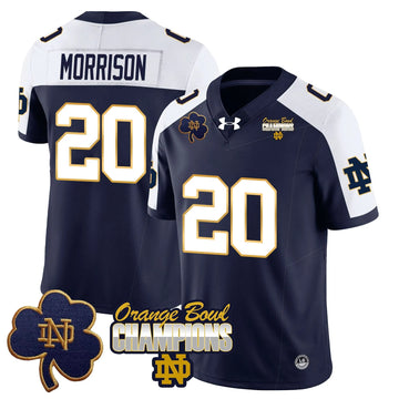Personalized NDFI 2026 Orange Bowl Champions Jersey - Navy Alternate / Benjamin Morrison Stitched