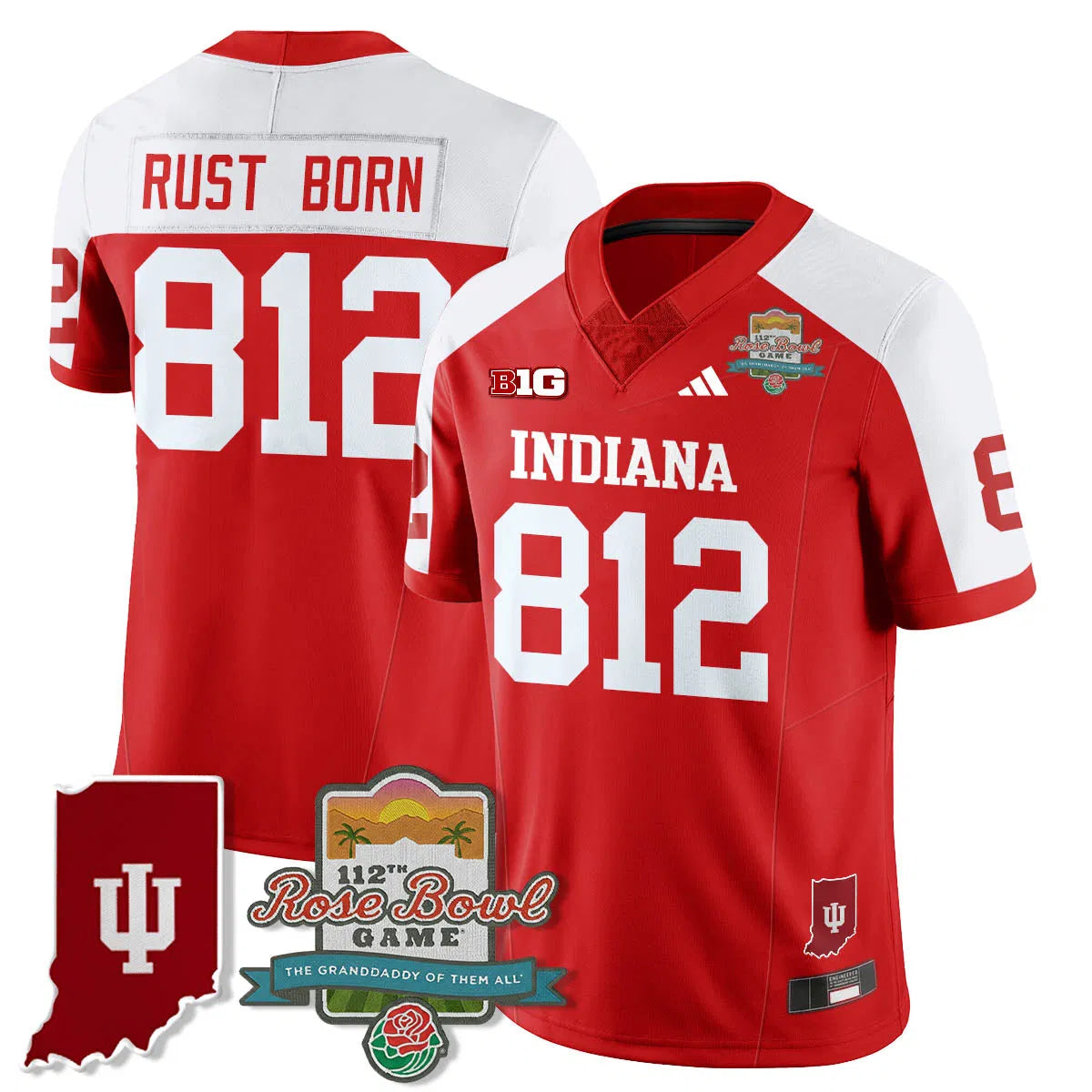 Personalized IND Vapor Limited Football Jersey - Rose Bowl 112th - Alternate / Rust Born - 812 Stitched
