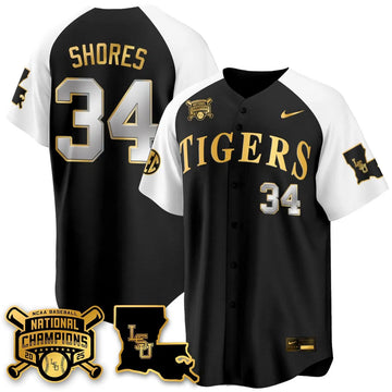 Personalized LSU 2026 College World Series Champions Limited Jersey - Stitched - Alternate / Chase Shores Stitched
