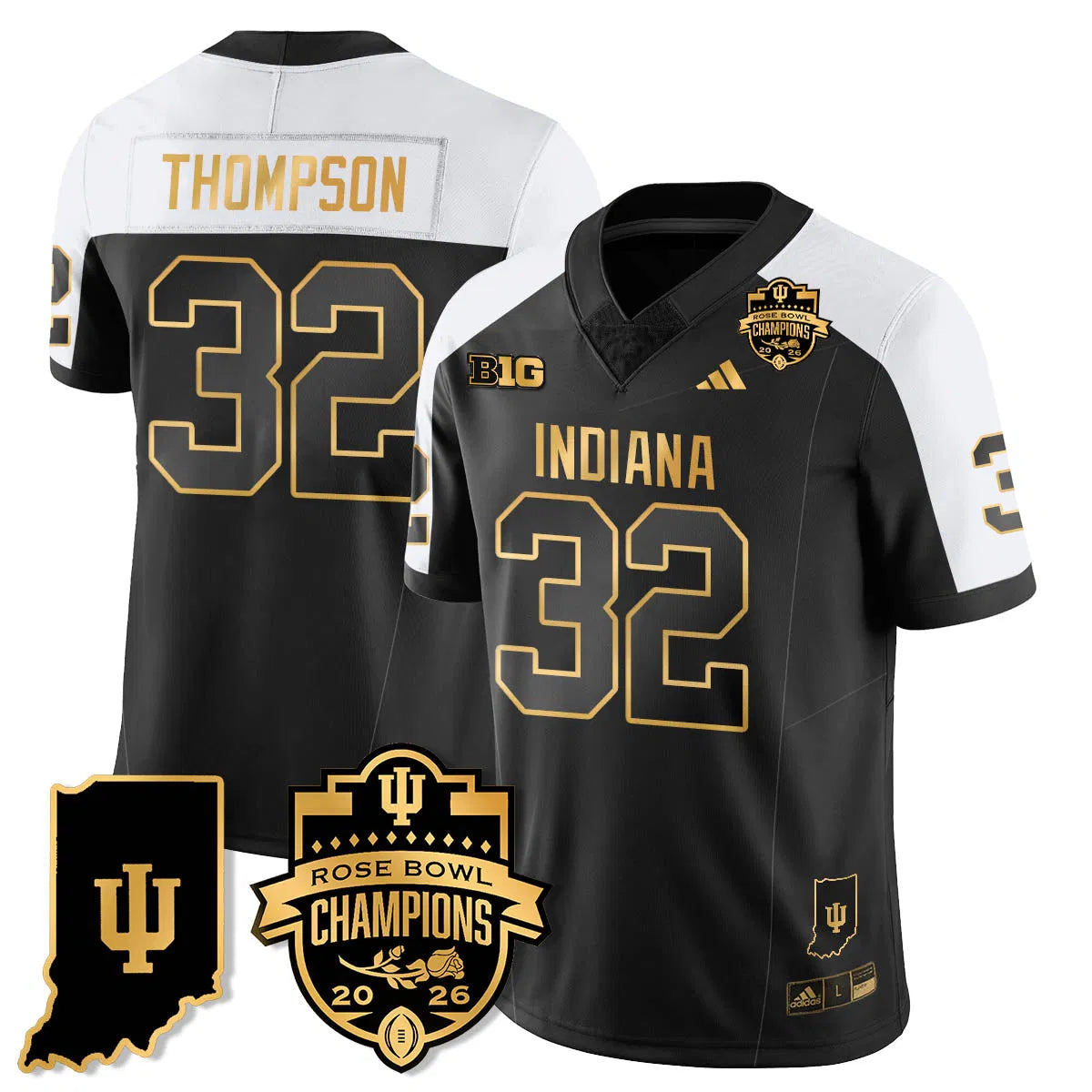 Personalized IND Vapor Limited Football Gold Jersey - Rose Bowl Champions - Alternate / Anthony Thompson - 32 Stitched