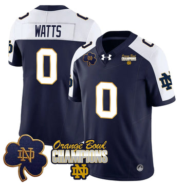 Personalized NDFI 2026 Orange Bowl Champions Jersey - Navy Alternate / Xavier Watts Stitched