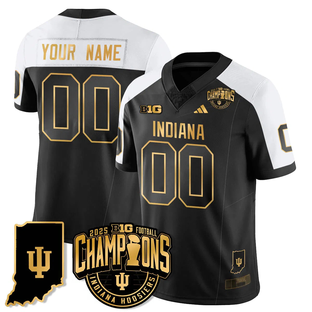 Personalized IND Vapor Limited Football Gold Custom Jersey - Big 10 Champions - Stitched - Alternate Stitched
