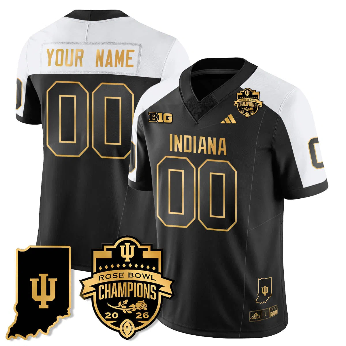 Personalized Custom IND Vapor Limited Football Gold Jersey - Rose Bowl Champions - Alternate Stitched