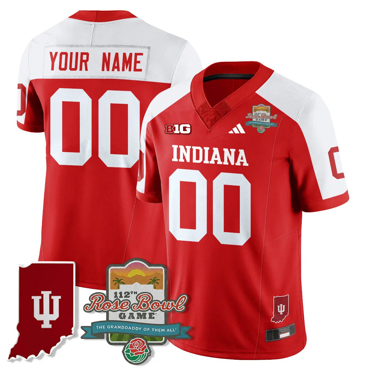 Personalized IND Vapor Limited Football Custom Jersey - Rose Bowl 112th - Alternate Stitched