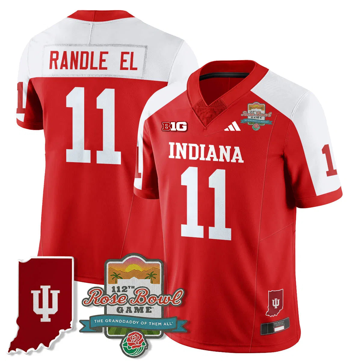 Personalized IND Vapor Limited Football Jersey - Rose Bowl 112th - Alternate / Randle El - 11 Stitched
