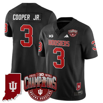 Personalized IND Vapor Limited Football Jersey - Big 10 Champions - Black / Omar Cooper Jr.- 3 Stitched