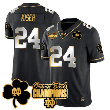 Personalized NDFI 2026 Orange Bowl Champions Jersey - Black Limited / Jack Kiser Stitched