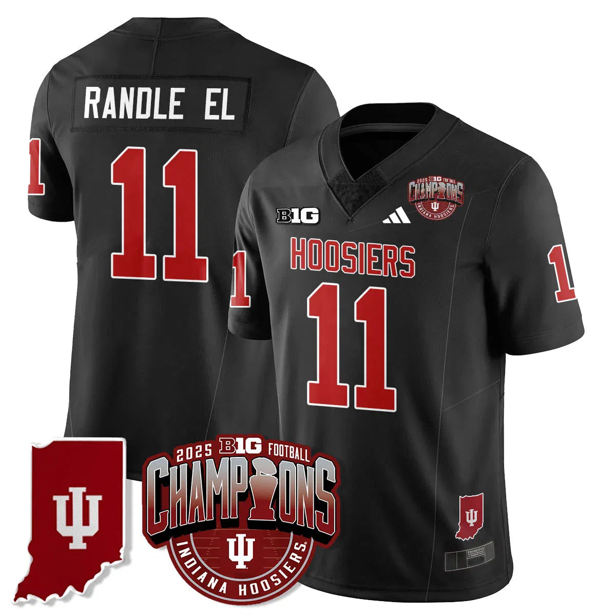 Personalized IND Vapor Limited Football Jersey - Big 10 Champions - Black / Randle El - 11 Stitched