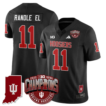 Personalized IND Vapor Limited Football Jersey - Big 10 Champions - Black / Randle El - 11 Stitched