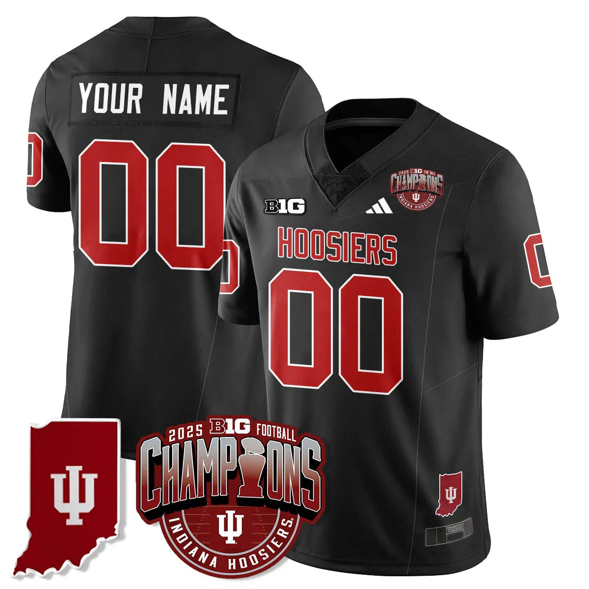 Personalized IND Vapor Limited Football Custom Jersey - Big 10 Champions - Stitched - Black Stitched