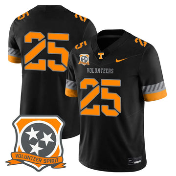 Personalized TV Football 2026 Spirit Limited Jersey - Black / Tennessee Stitched