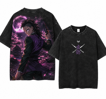 Genya Demon Slayer Oversized Vintage Wash Heavyweight T-Shirt