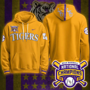 Personalized LSU 2026 World Series Champions Limited Hoodie - Stitched - Gold / Team Stitched