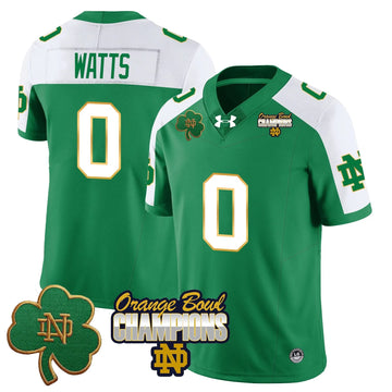 Personalized NDFI 2026 Orange Bowl Champions Jersey - Green Alternate / Xavier Watts Stitched
