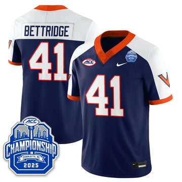 Personalized Virginia Football ACC Championship Vapor Limited Jersey - Navy Alternate / Will Bettridge - 41 Stitched