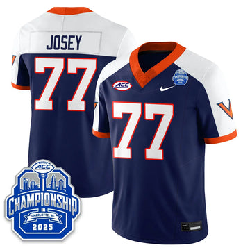 Personalized Virginia Football ACC Championship Vapor Limited Jersey - Navy Alternate / Noah Josey - 77 Stitched