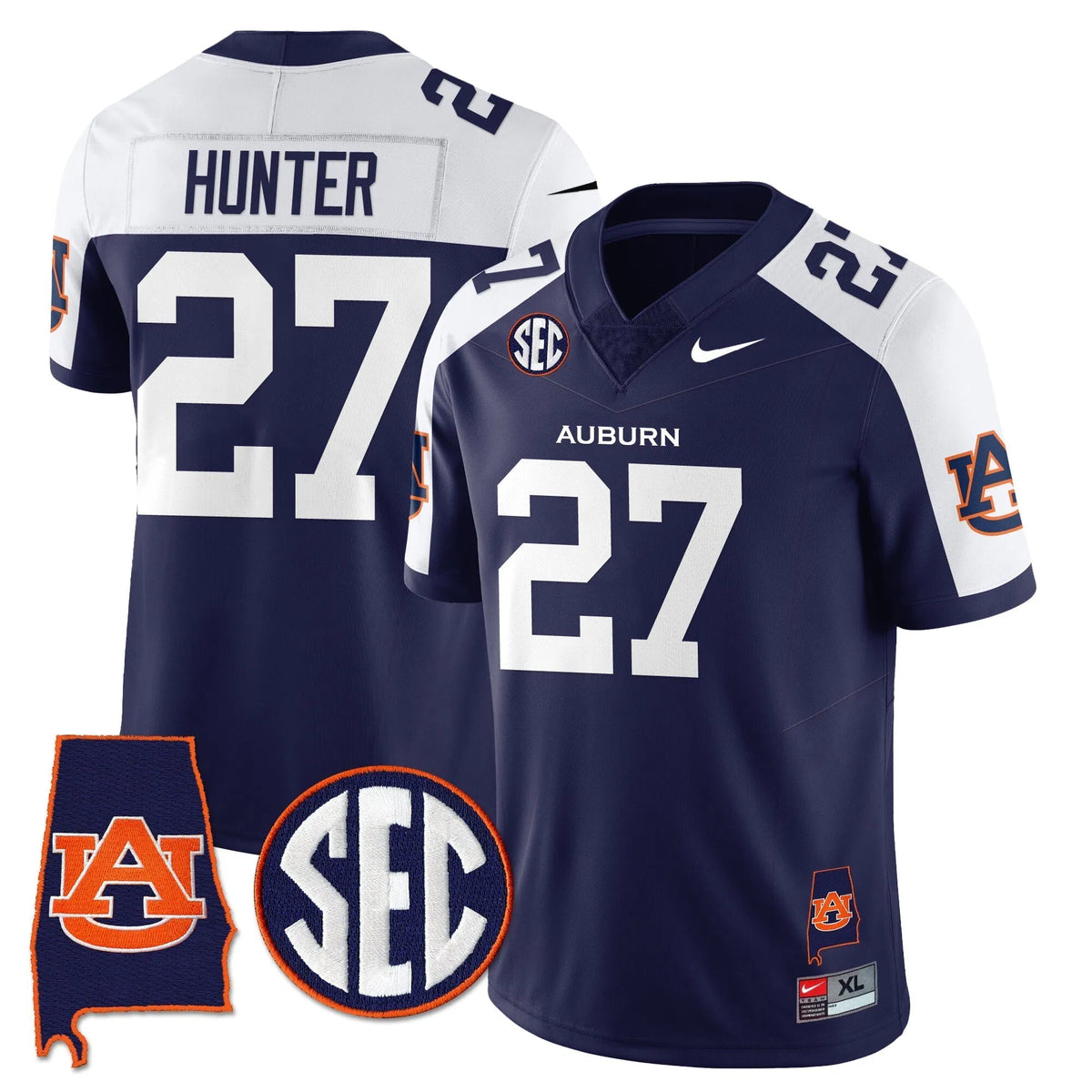 Personalized AT 2026 Alabama Patch Vapor Limited Jersey - Navy Alternate / Jarquez Hunter Stitched